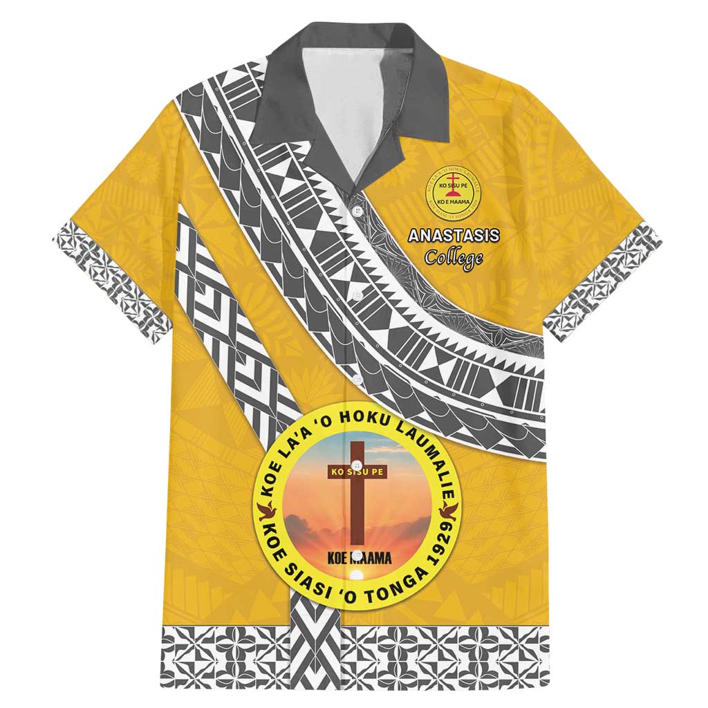 Personalised Anastasis College Family Matching Mermaid Dress and Hawaiian Shirt Tonga Unique Style - Polynesian Pride