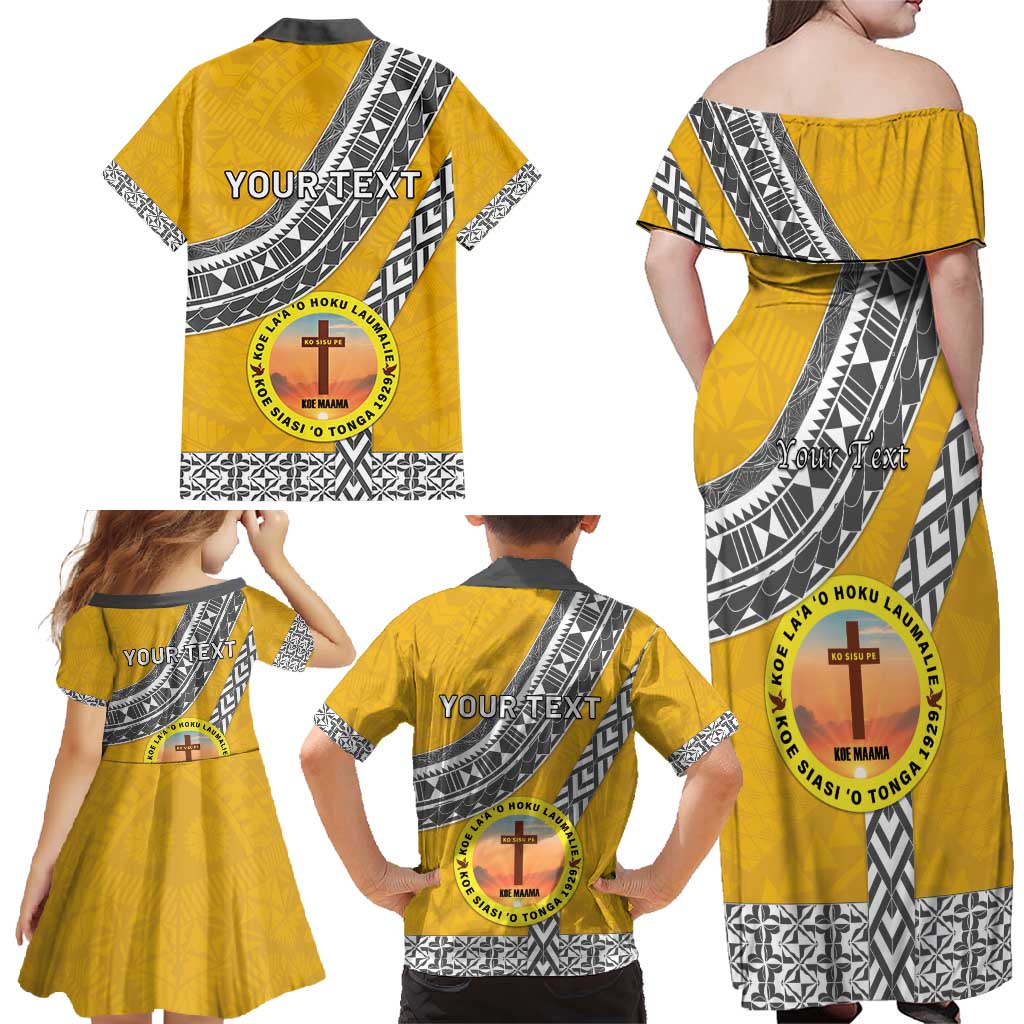 Personalised Anastasis College Family Matching Off Shoulder Maxi Dress and Hawaiian Shirt Tonga Unique Style - Polynesian Pride