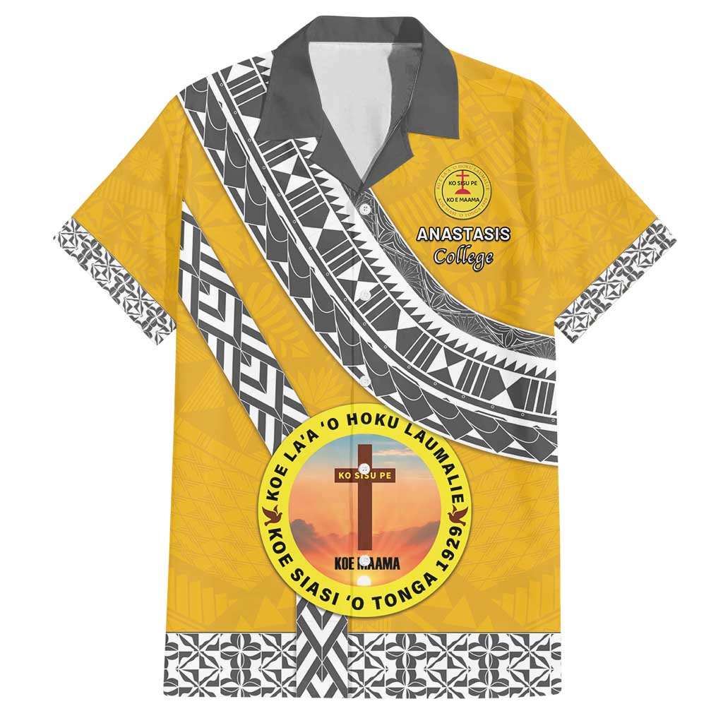 Personalised Anastasis College Family Matching Off Shoulder Maxi Dress and Hawaiian Shirt Tonga Unique Style - Polynesian Pride
