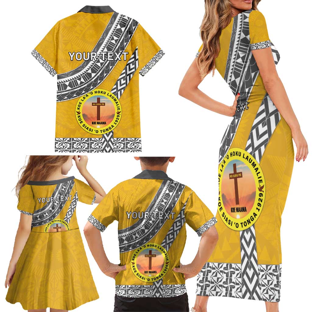 Personalised Anastasis College Family Matching Short Sleeve Bodycon Dress and Hawaiian Shirt Tonga Unique Style - Polynesian Pride
