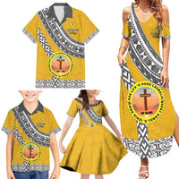 Personalised Anastasis College Family Matching Summer Maxi Dress and Hawaiian Shirt Tonga Unique Style - Polynesian Pride