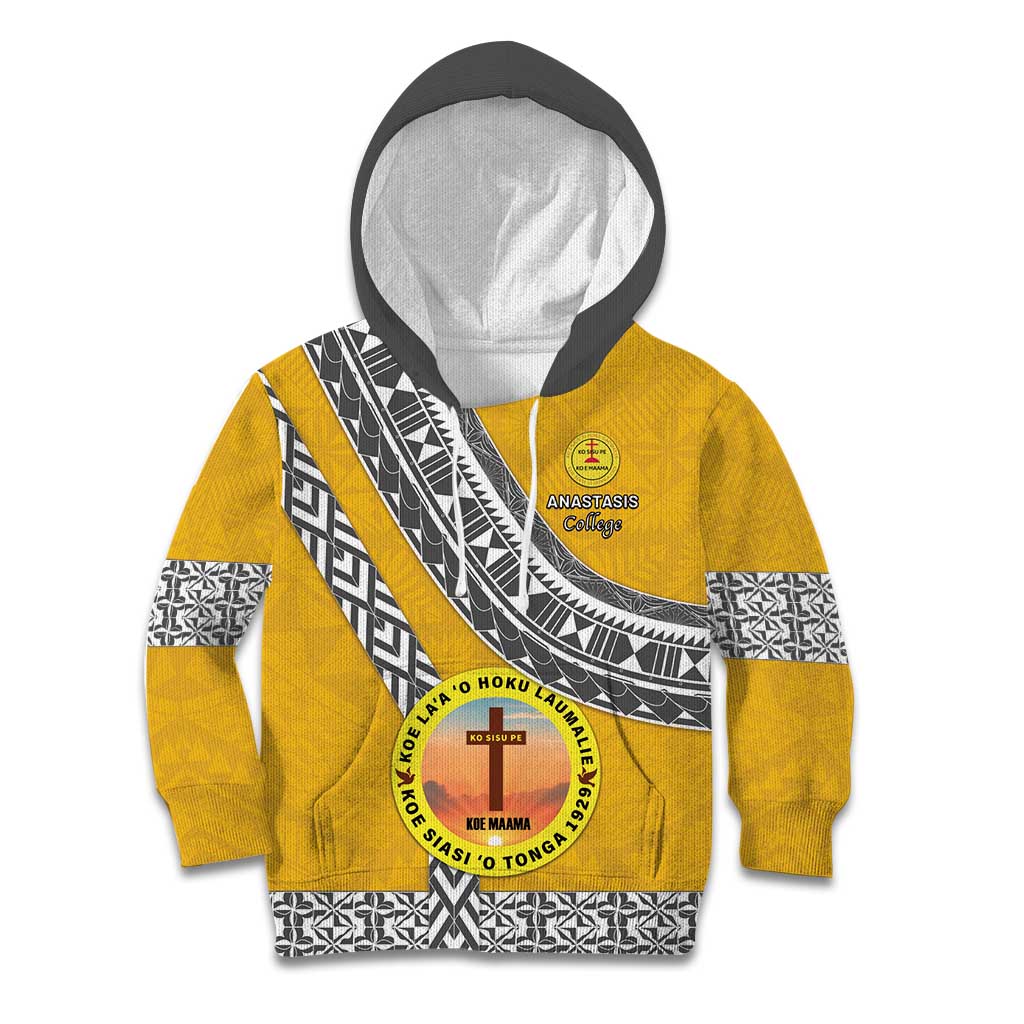 Personalised Anastasis College Kid Hoodie Tonga Unique Style LT05 Hoodie Yellow - Polynesian Pride