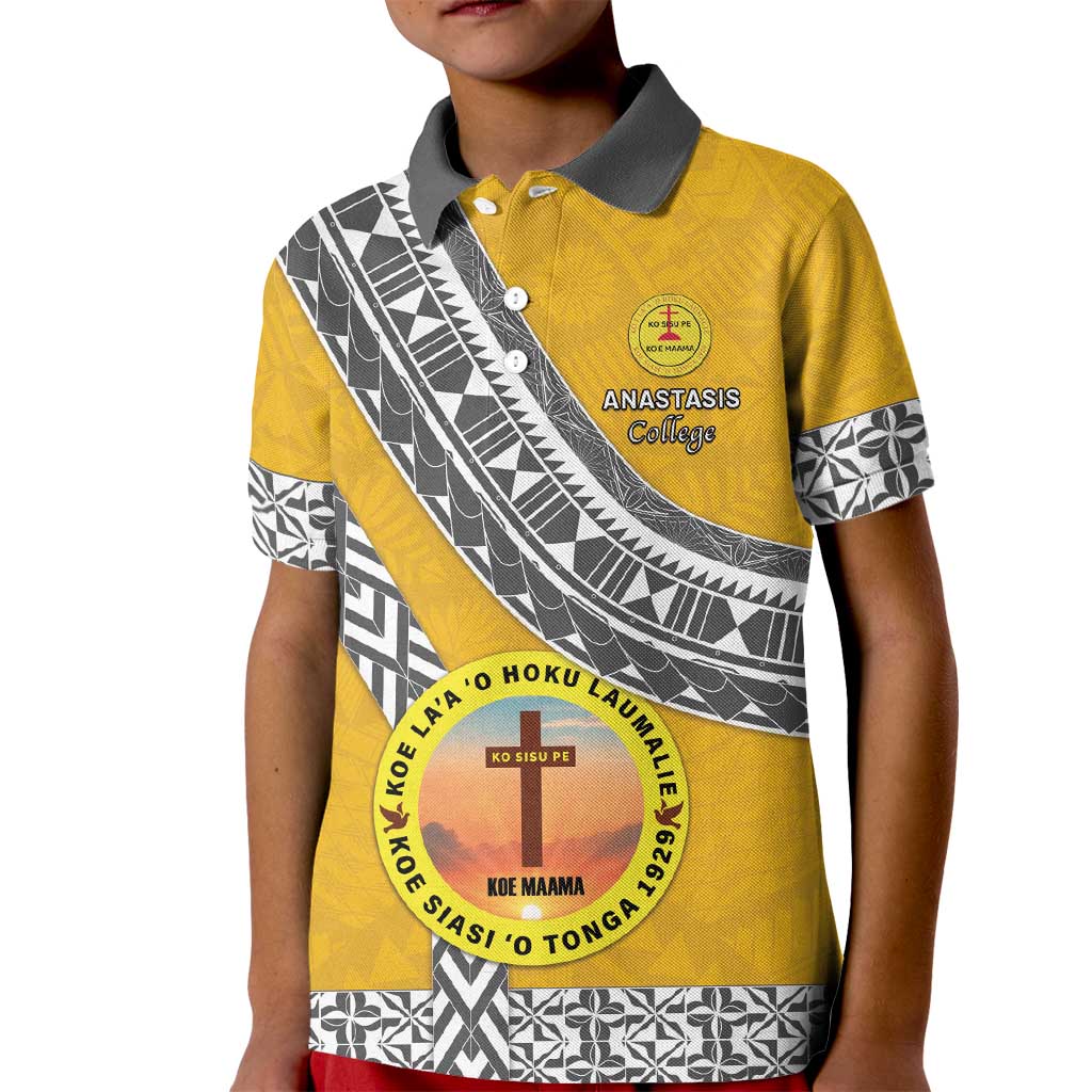Personalised Anastasis College Kid Polo Shirt Tonga Unique Style LT05 Kid Yellow - Polynesian Pride