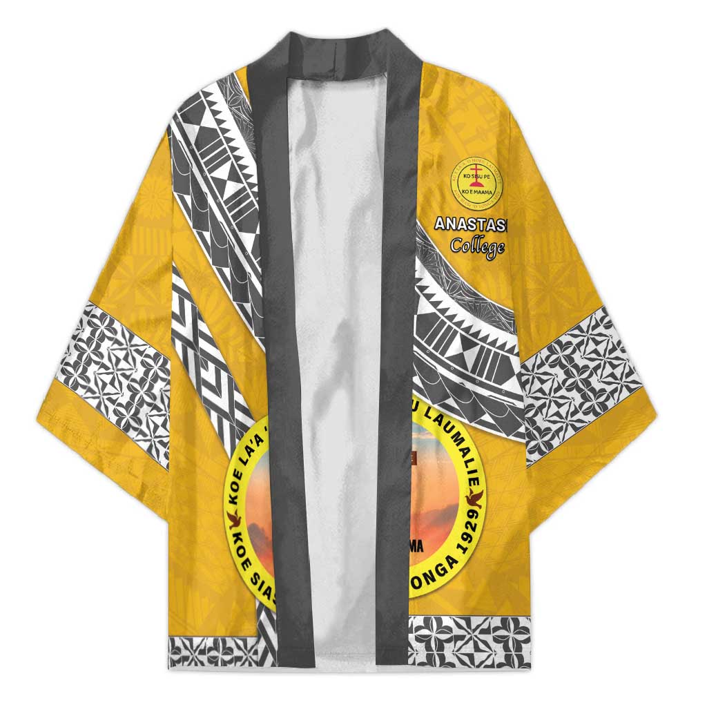 Personalised Anastasis College Kimono Tonga Unique Style LT05 Unisex Yellow - Polynesian Pride
