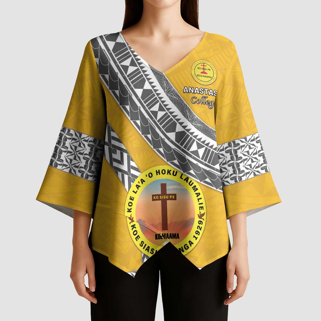 Personalised Anastasis College Kimono Sleeve Blouse Tonga Unique Style - Polynesian Pride