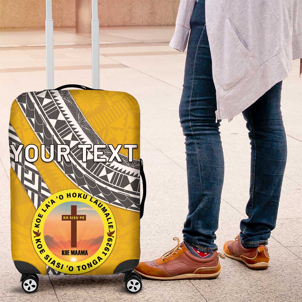 Personalised Anastasis College Luggage Cover Tonga Unique Style LT05 Yellow - Polynesian Pride