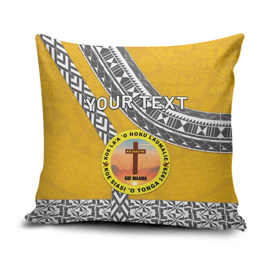 Personalised Anastasis College Pillow Cover Tonga Unique Style LT05 Yellow - Polynesian Pride