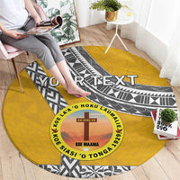 Personalised Anastasis College Round Carpet Tonga Unique Style - Polynesian Pride