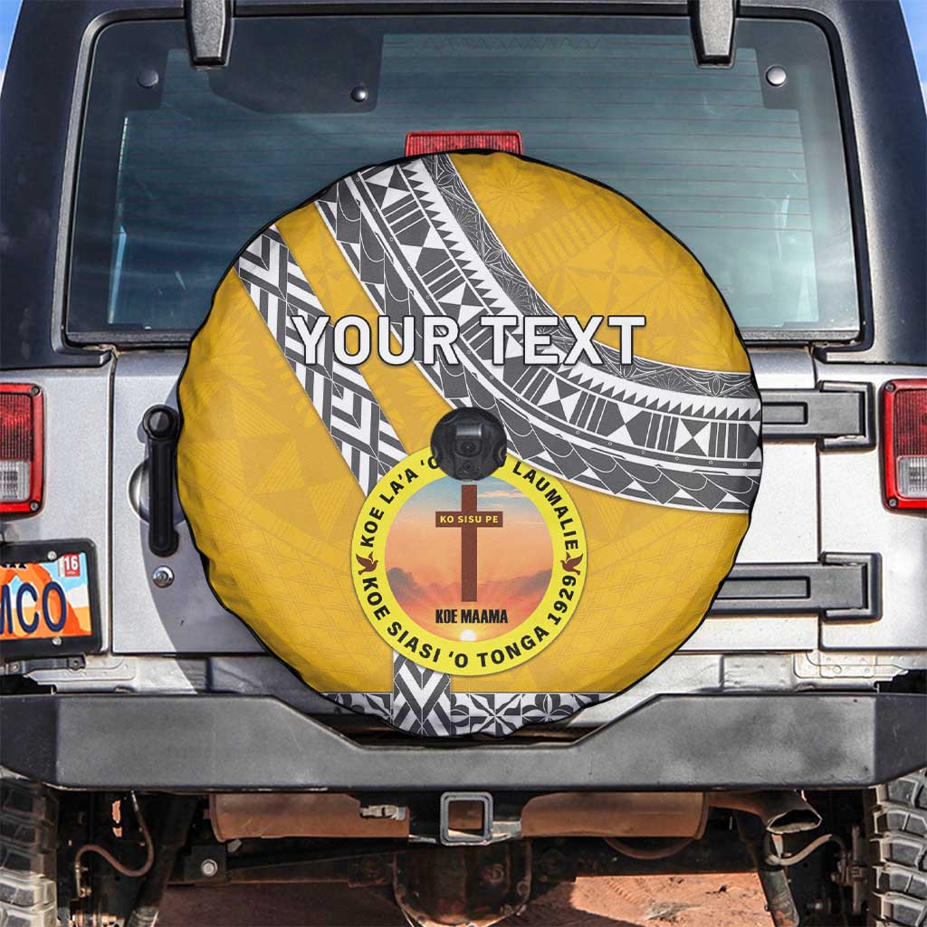 Personalised Anastasis College Spare Tire Cover Tonga Unique Style LT05 Yellow - Polynesian Pride