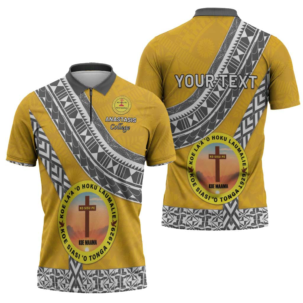 Personalised Anastasis College Zipper Polo Shirt Tonga Unique Style - Polynesian Pride