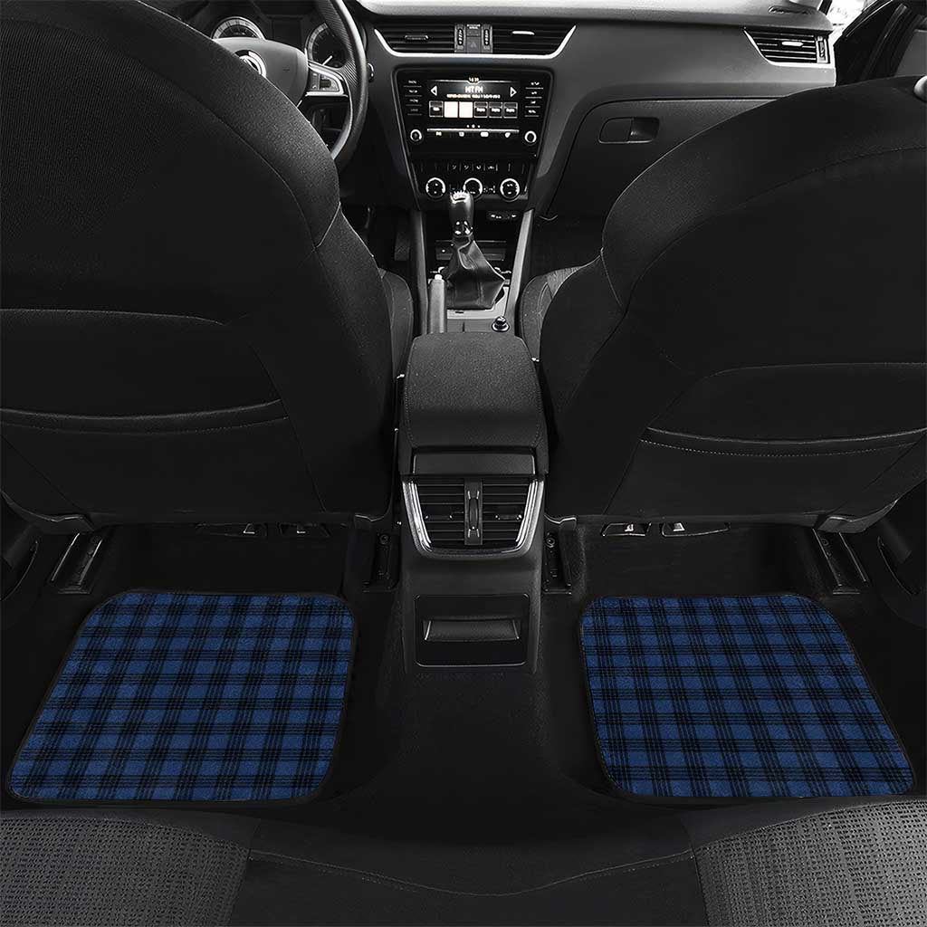 Hawaii Ukulele Car Mats Tropical Flowers With Palaka Effect Blue Version - Polynesian Pride