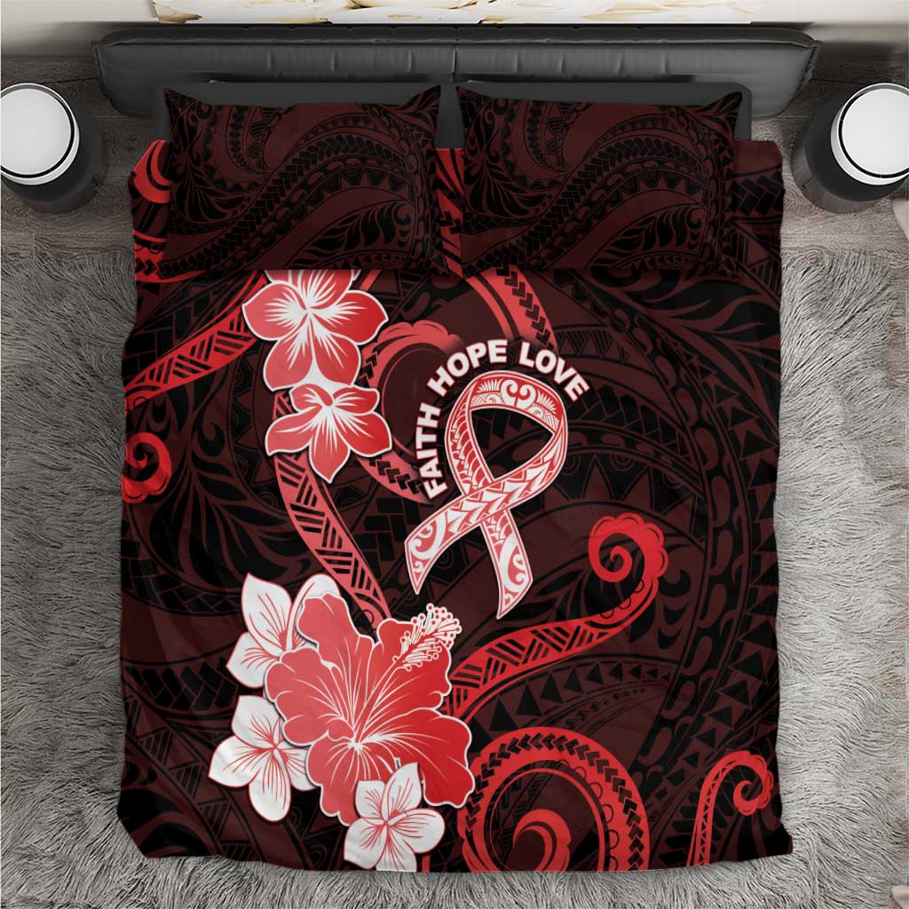 Heart Health Awareness Bedding Set Warrior Wears Red Polynesian Style LT05 Red - Polynesian Pride