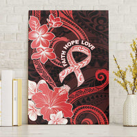 Heart Health Awareness Canvas Wall Art Warrior Wears Red Polynesian Style