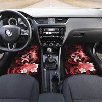 Heart Health Awareness Car Mats Warrior Wears Red Polynesian Style