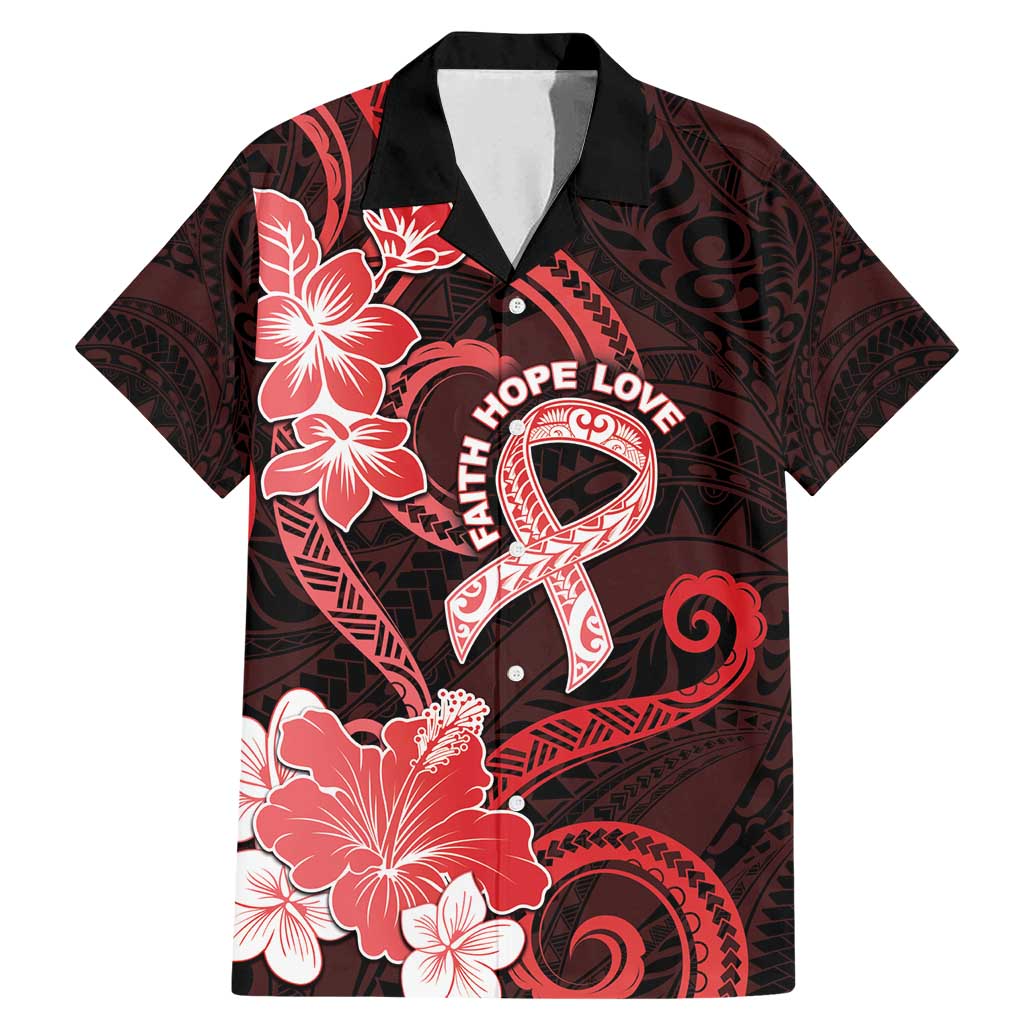 Heart Health Awareness Family Matching Mermaid Dress and Hawaiian Shirt Warrior Wears Red Polynesian Style