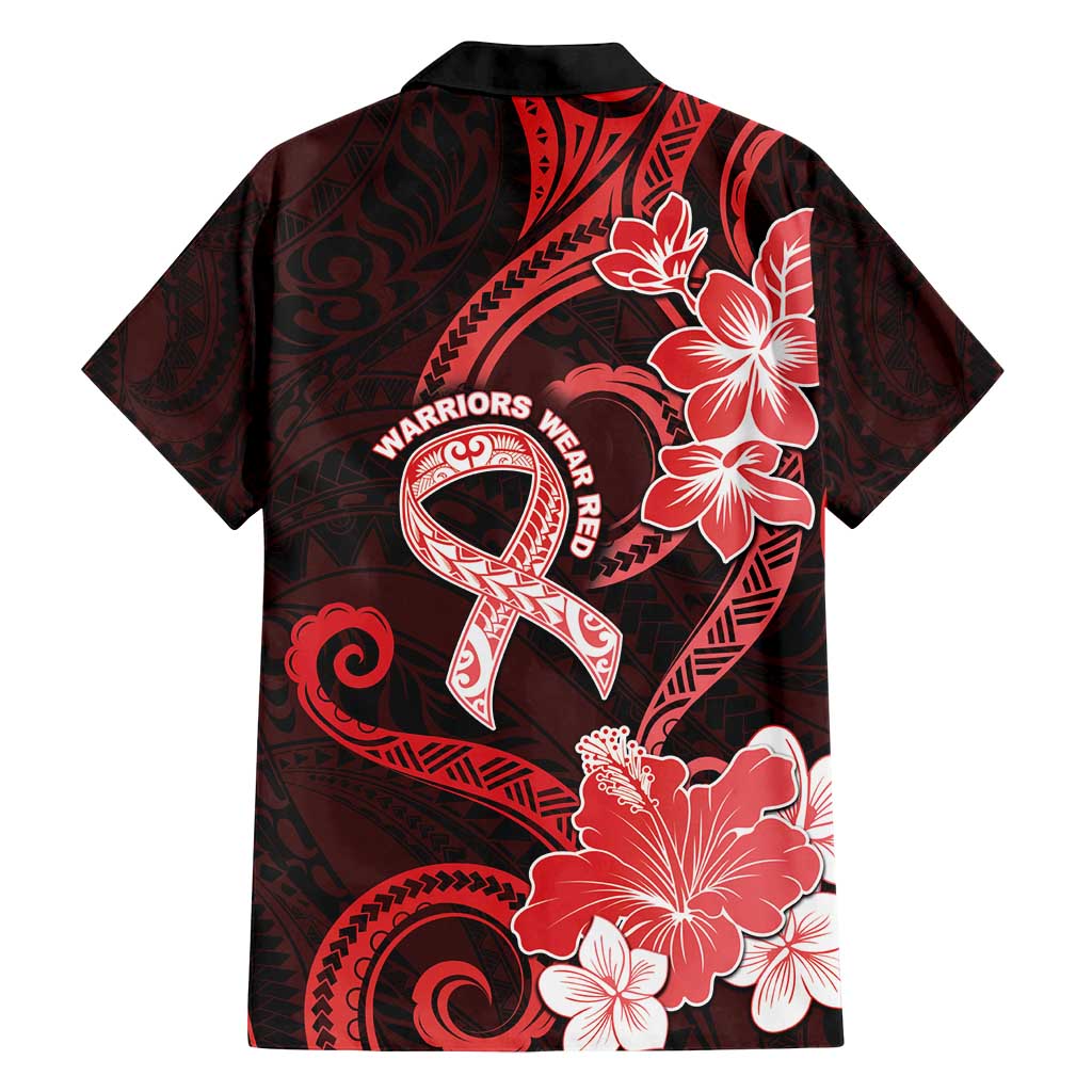 Heart Health Awareness Family Matching Tank Maxi Dress and Hawaiian Shirt Warrior Wears Red Polynesian Style