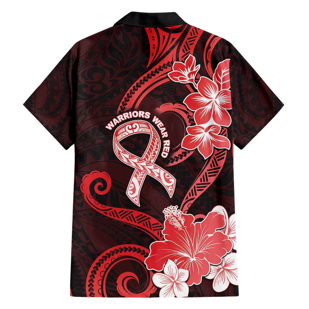 Heart Health Awareness Hawaiian Shirt Warrior Wears Red Polynesian Style