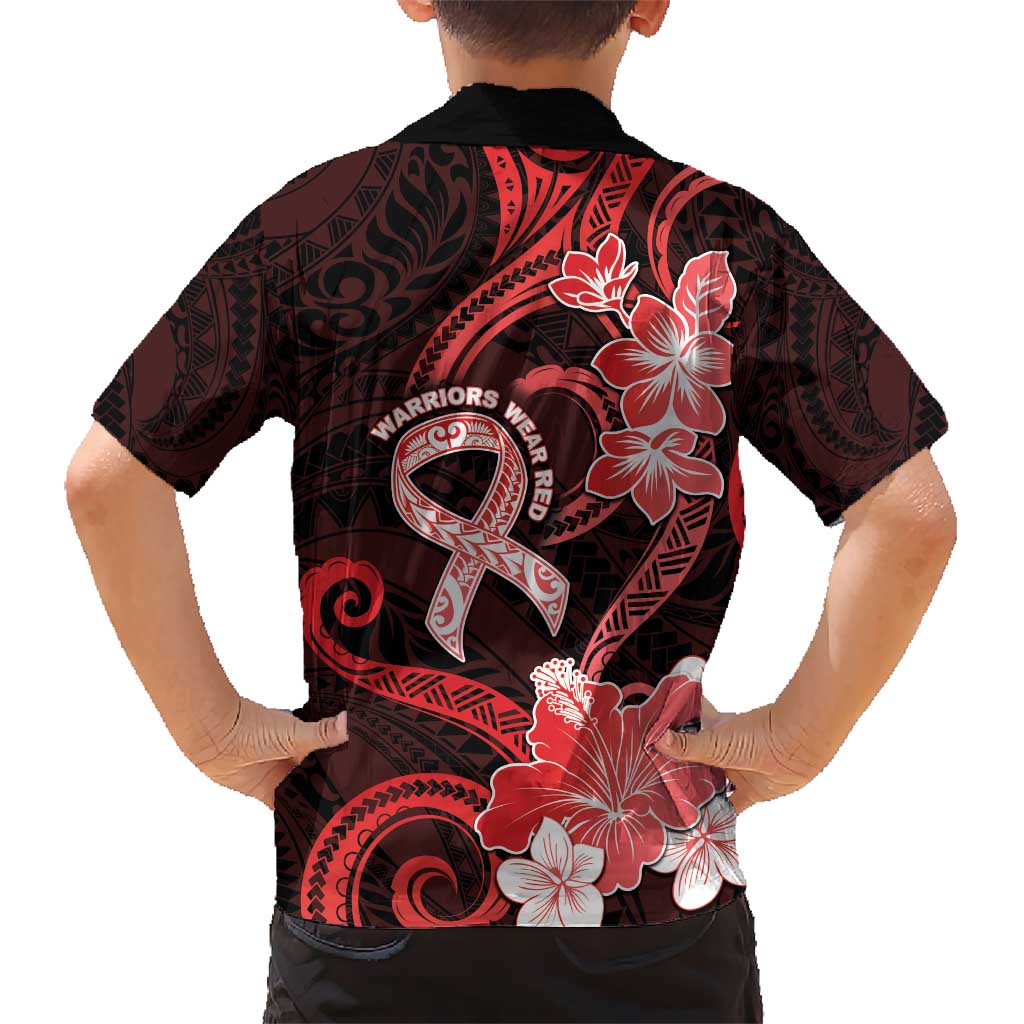 Heart Health Awareness Hawaiian Shirt Warrior Wears Red Polynesian Style