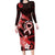Heart Health Awareness Long Sleeve Bodycon Dress Warrior Wears Red Polynesian Style