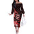 Heart Health Awareness Off The Shoulder Long Sleeve Dress Warrior Wears Red Polynesian Style