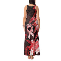 Heart Health Awareness Tank Maxi Dress Warrior Wears Red Polynesian Style