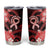 Heart Health Awareness Tumbler Cup Warrior Wears Red Polynesian Style