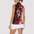 Heart Health Awareness Women Sleeveless Polo Shirt Warrior Wears Red Polynesian Style