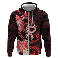 Heart Health Awareness Zip Hoodie Warrior Wears Red Polynesian Style