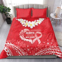 Heart Health Awareness Bedding Set Polynesian Red Ribbon