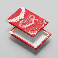 Heart Health Awareness Canvas Wall Art Polynesian Red Ribbon