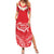 Heart Health Awareness Family Matching Summer Maxi Dress and Hawaiian Shirt Polynesian Red Ribbon