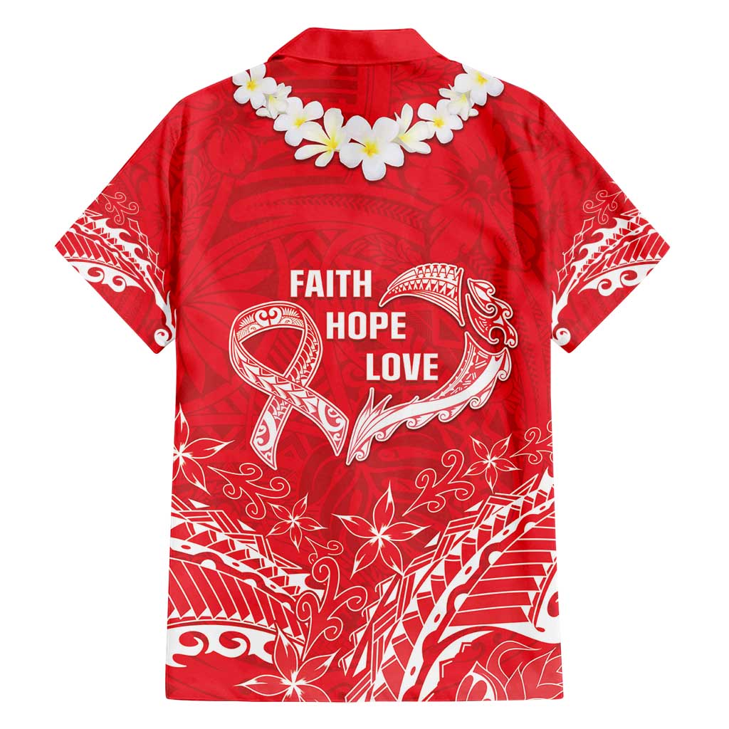 Heart Health Awareness Family Matching Tank Maxi Dress and Hawaiian Shirt Polynesian Red Ribbon