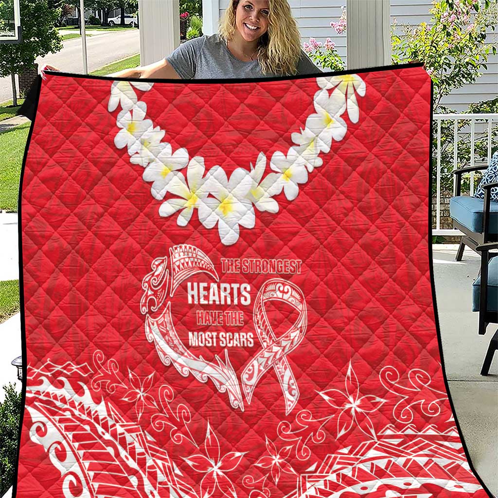 Heart Health Awareness Quilt Polynesian Red Ribbon LT05 Red - Polynesian Pride