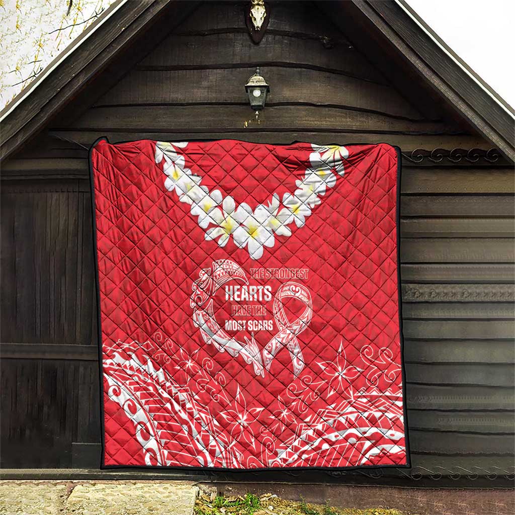 Heart Health Awareness Quilt Polynesian Red Ribbon