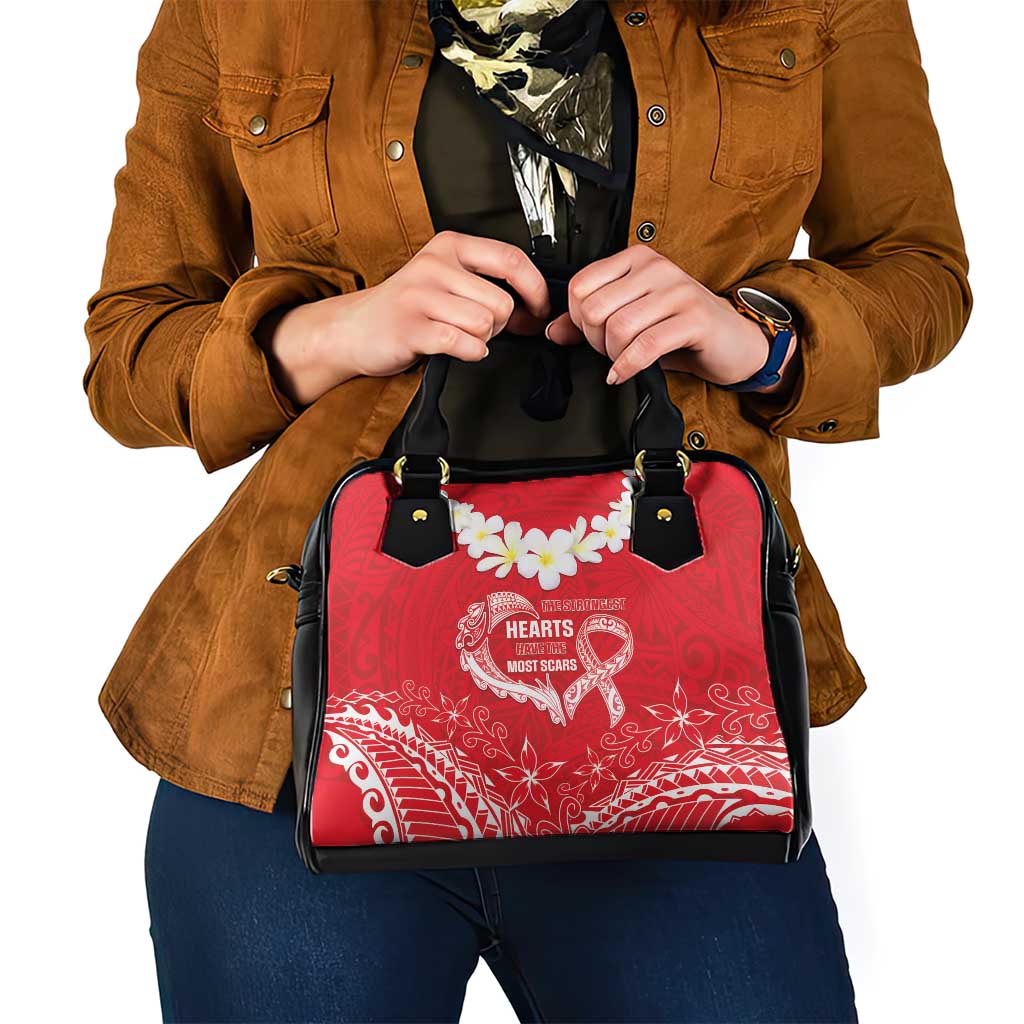 Heart Health Awareness Shoulder Handbag Polynesian Red Ribbon