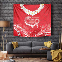 Heart Health Awareness Tapestry Polynesian Red Ribbon