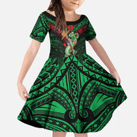 New Zealand ANZAC Day Family Matching Off Shoulder Maxi Dress and Hawaiian Shirt Aotearoa Hei Tiki