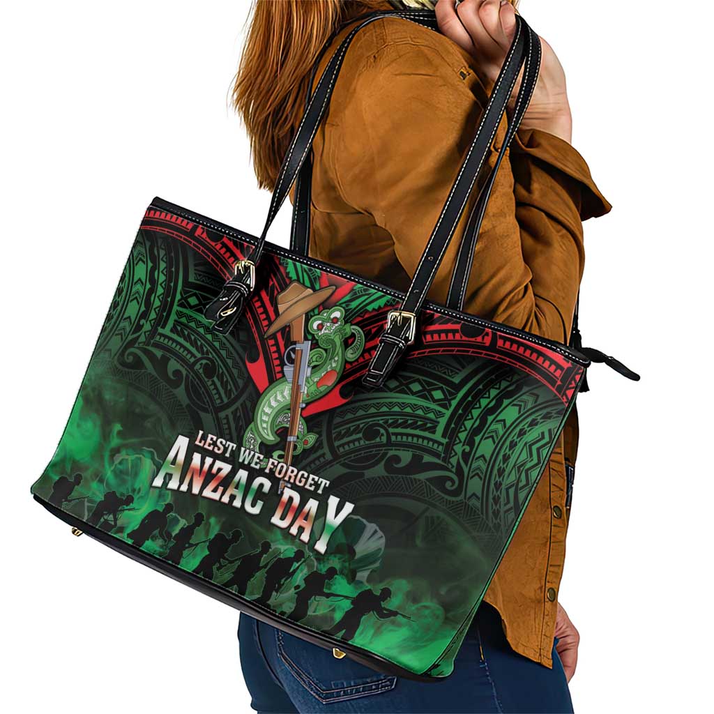 New Zealand ANZAC Day Leather Tote Bag Aotearoa Hei Tiki