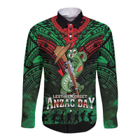 New Zealand ANZAC Day Long Sleeve Button Shirt Aotearoa Hei Tiki