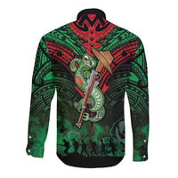 New Zealand ANZAC Day Long Sleeve Button Shirt Aotearoa Hei Tiki
