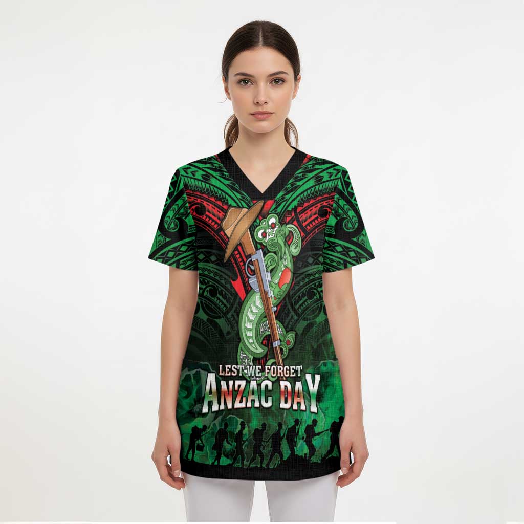 New Zealand ANZAC Day Scrub Top Aotearoa Hei Tiki - Polynesian Pride