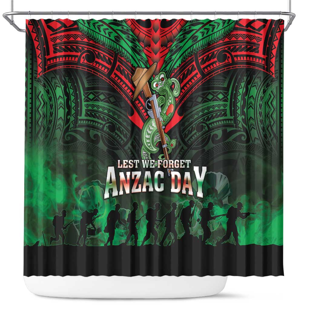 New Zealand ANZAC Day Shower Curtain Aotearoa Hei Tiki LT05 Green - Polynesian Pride