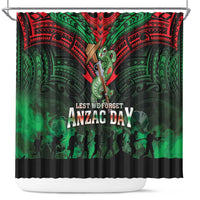 New Zealand ANZAC Day Shower Curtain Aotearoa Hei Tiki LT05 Green - Polynesian Pride