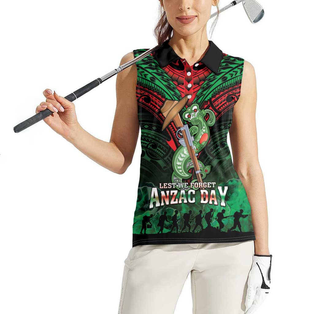 New Zealand ANZAC Day Women Sleeveless Polo Shirt Aotearoa Hei Tiki