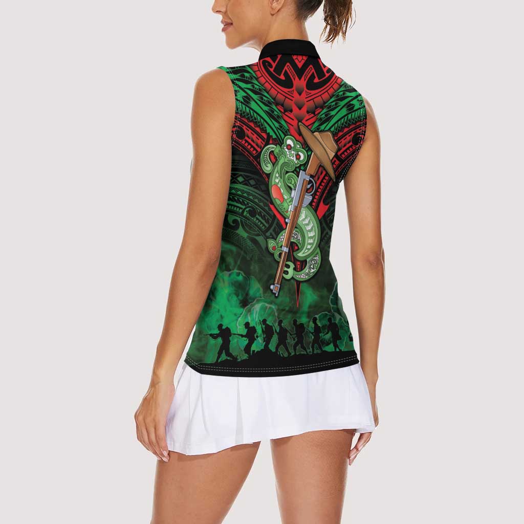 New Zealand ANZAC Day Women Sleeveless Polo Shirt Aotearoa Hei Tiki