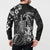 Hawaii King Kamehameha Day Button Sweatshirt Polynesian Pattern Mix Hibiscus Black
