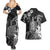 Hawaii King Kamehameha Day Couples Matching Summer Maxi Dress and Hawaiian Shirt Polynesian Pattern Mix Hibiscus Black