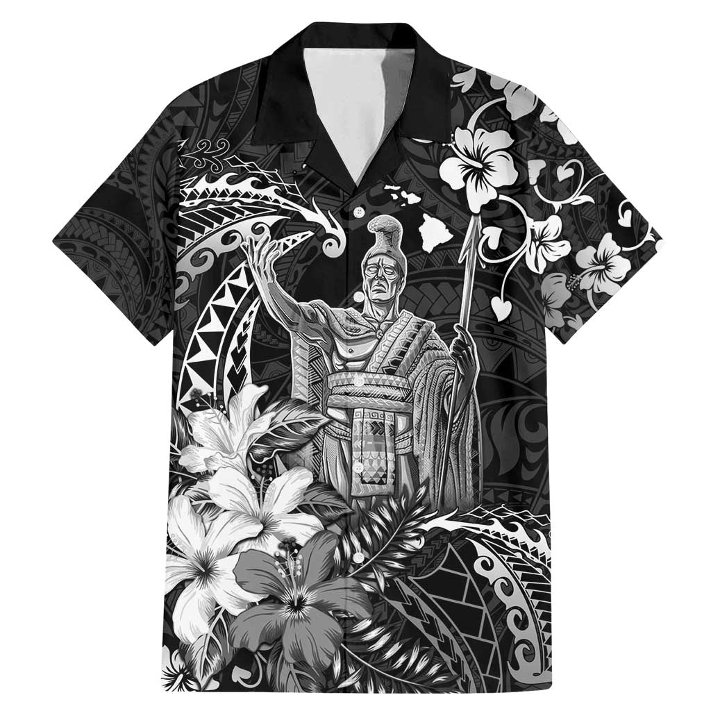Hawaii King Kamehameha Day Family Matching Mermaid Dress and Hawaiian Shirt Polynesian Pattern Mix Hibiscus Black