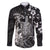 Hawaii King Kamehameha Day Family Matching Off The Shoulder Long Sleeve Dress and Hawaiian Shirt Polynesian Pattern Mix Hibiscus Black