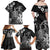 Hawaii King Kamehameha Day Family Matching Off Shoulder Maxi Dress and Hawaiian Shirt Polynesian Pattern Mix Hibiscus Black